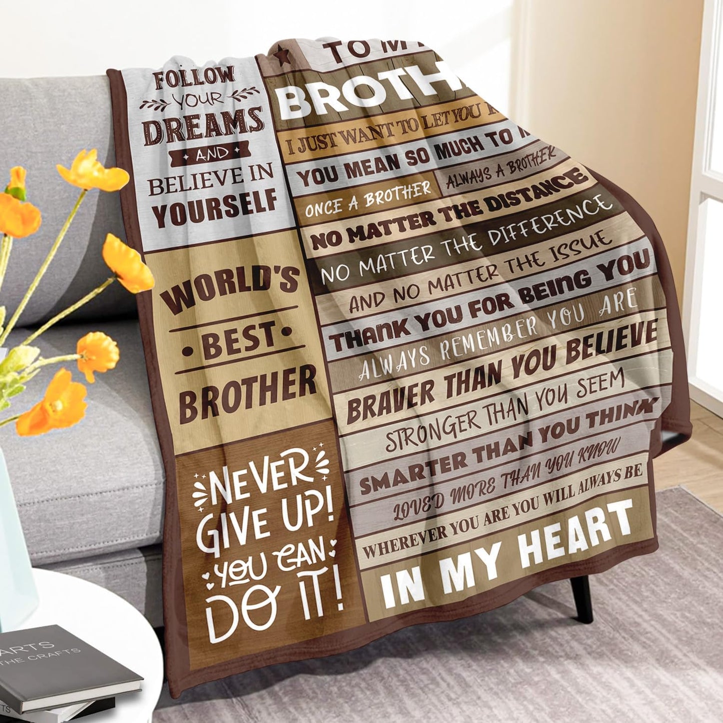 Gifts for Brother - Brother Gifts from Sister - Best Birthday Gift for Brothers Adult - Christmas | Fathers Day Blanket Gift for Brothers - Funny Gifts for Brother's - Soft Throw Blanket 60"x80"