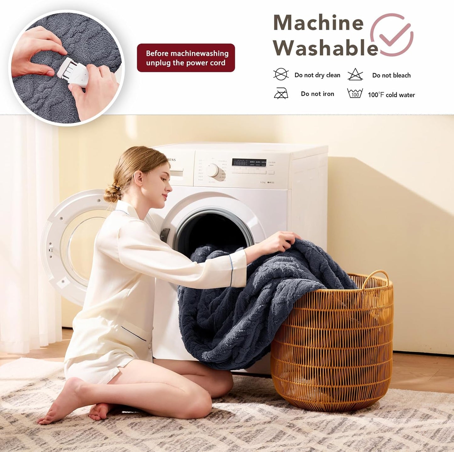 Heated Blanket Full Size - Premium Soft Heating Electric Blanket, Fast Heating with 10 Heating Settings, 5 Time Settings, Machine Washable - Perfect for Winter & Cold Nights (72"x84", Grey)