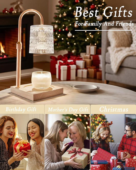 Candle Warmer Lamp with Dimmer & Timer, Brithday Gifts for Mom Women, Adjustable Height Wax Warmer for Jar Candles, House Warming Gifts for New Home Decor