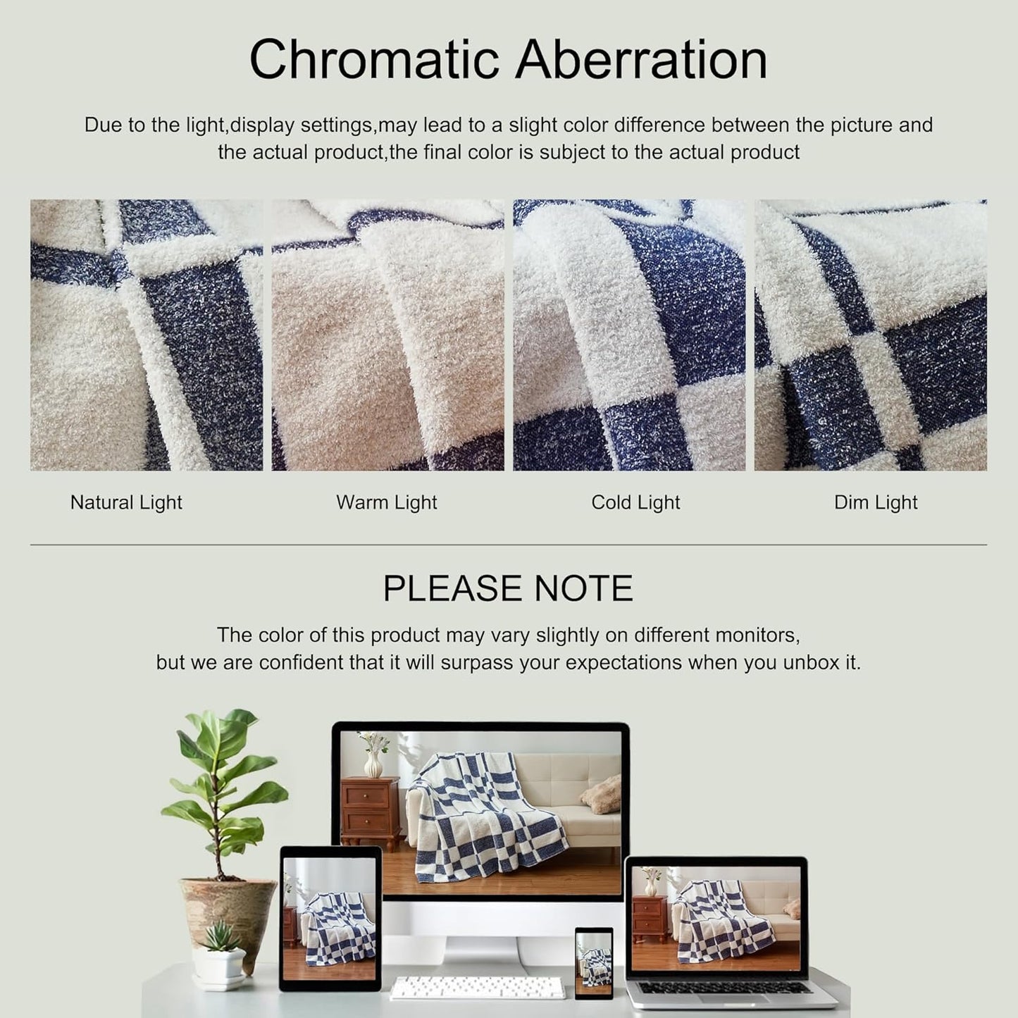 Winter Plaid Throw Blanket Fluffy Fuzzy Soft Lightweight Cozy Farmhouse Tassels Checkered Knitted Throws for Couch Sofa Bed (Navy Blue, 60"x80")