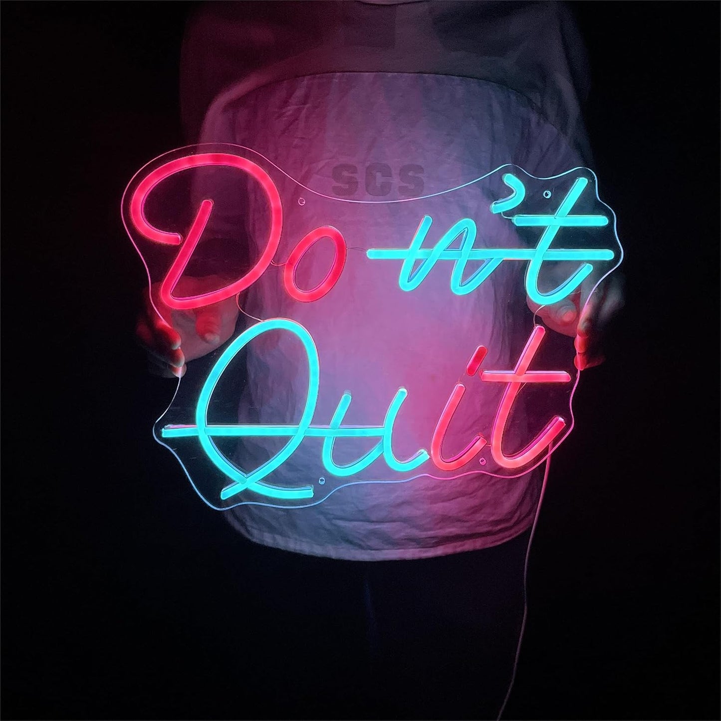 Don't Quit Neon Signs for Bedroom Living Room Party Home Decor, Led Sign with Dimmable Switch, Battery box or USB Powered (Don't Quit)