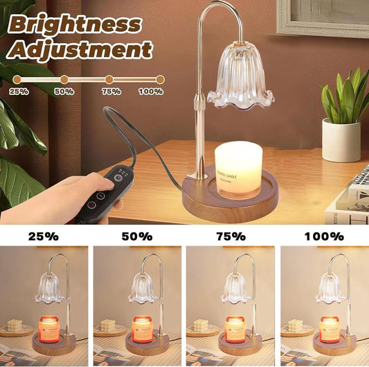 Candle Warmer Lamp with Timer Dimmer,Height Adjustable No Flame Candles Warming Light,Birthday Gifts for Women,New Home Room Decor,Wax Melt Warmer for Scented Jar Candles(2 * 50W Bulb) (1 Pack-B)