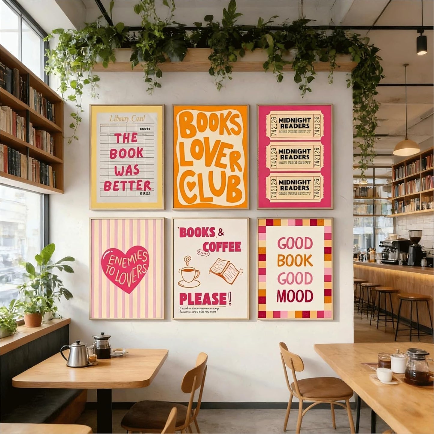 6Pcs Funny Reading Quotes Wall Art Book Reading Painting Pictures Wall Decor Trendy Preppy Book Club Poster Prints Artwork For Classroom Library Cafe Home Decoration 8X10 Unframed