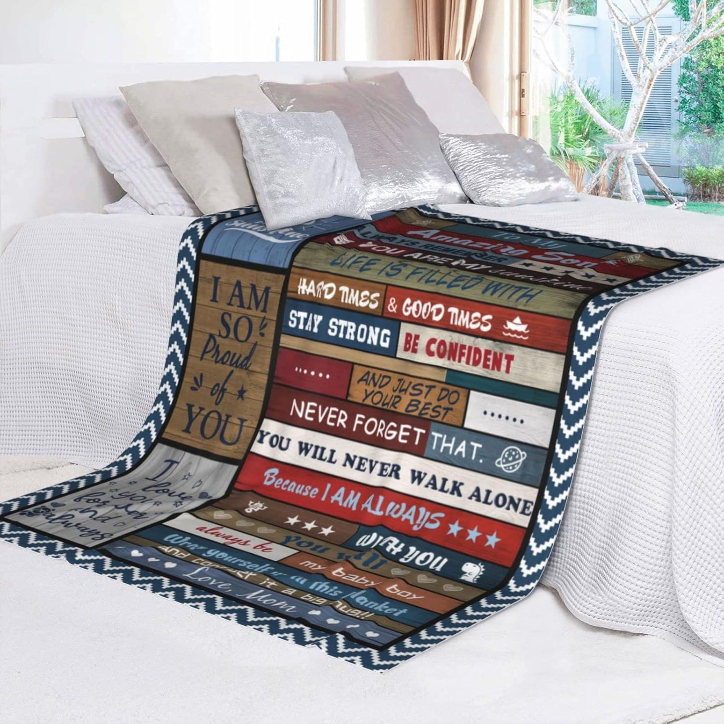 Gifts for Son, Sons Gift Blanket 60"X50", Best Son Birthday from Mom, to My Sons Graduation Throw Blankets from Mother