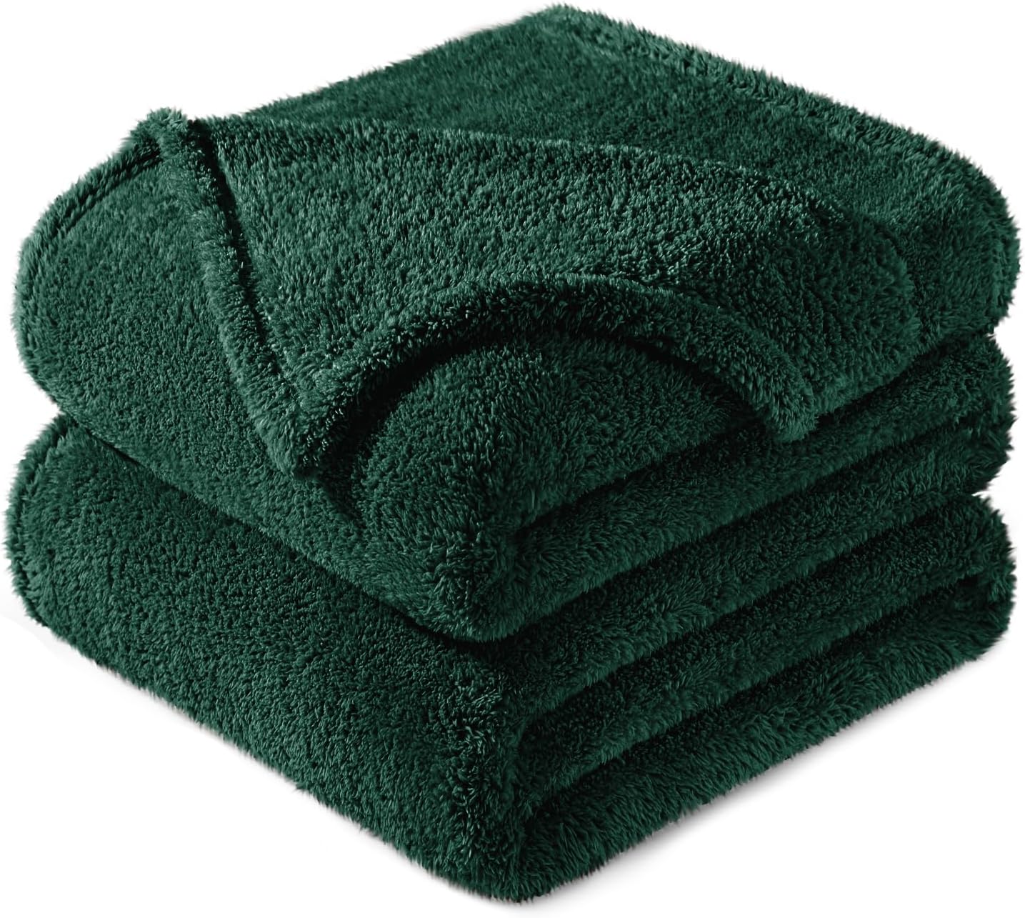 Exclusivo Mezcla Soft Fleece Throw Blanket for Couch, Super Soft Velvet Plush Fleece Blankets, Fuzzy Cozy and Warm for Winter, 50x60 Inches, Forest Green