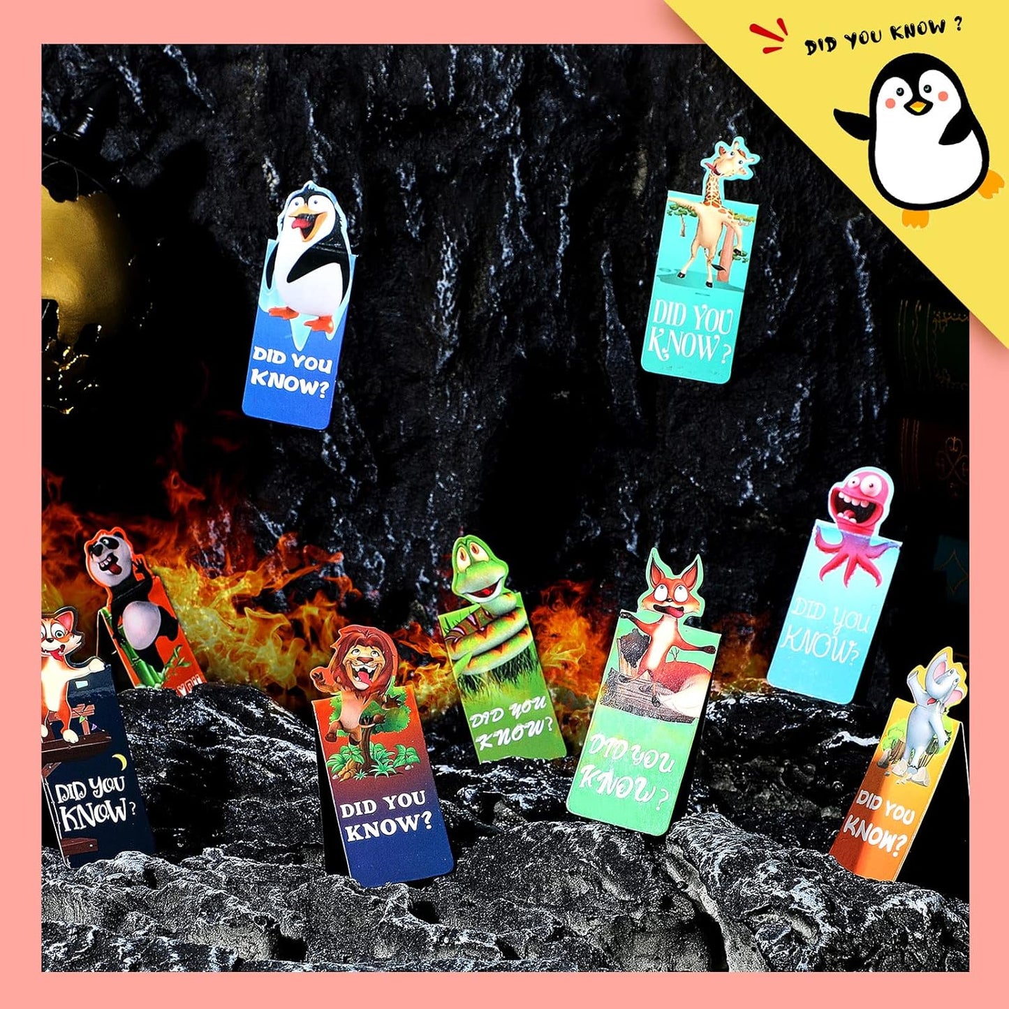 Sepamoon 12 Pcs Magnetic Bookmarks Bulk Magnetic Page Clips Cute Magnet Page for Valentines Markers Funny Animal Bookmarks Book Lovers Gifts for Reading Party Favor Students Teachers (Animal Style)
