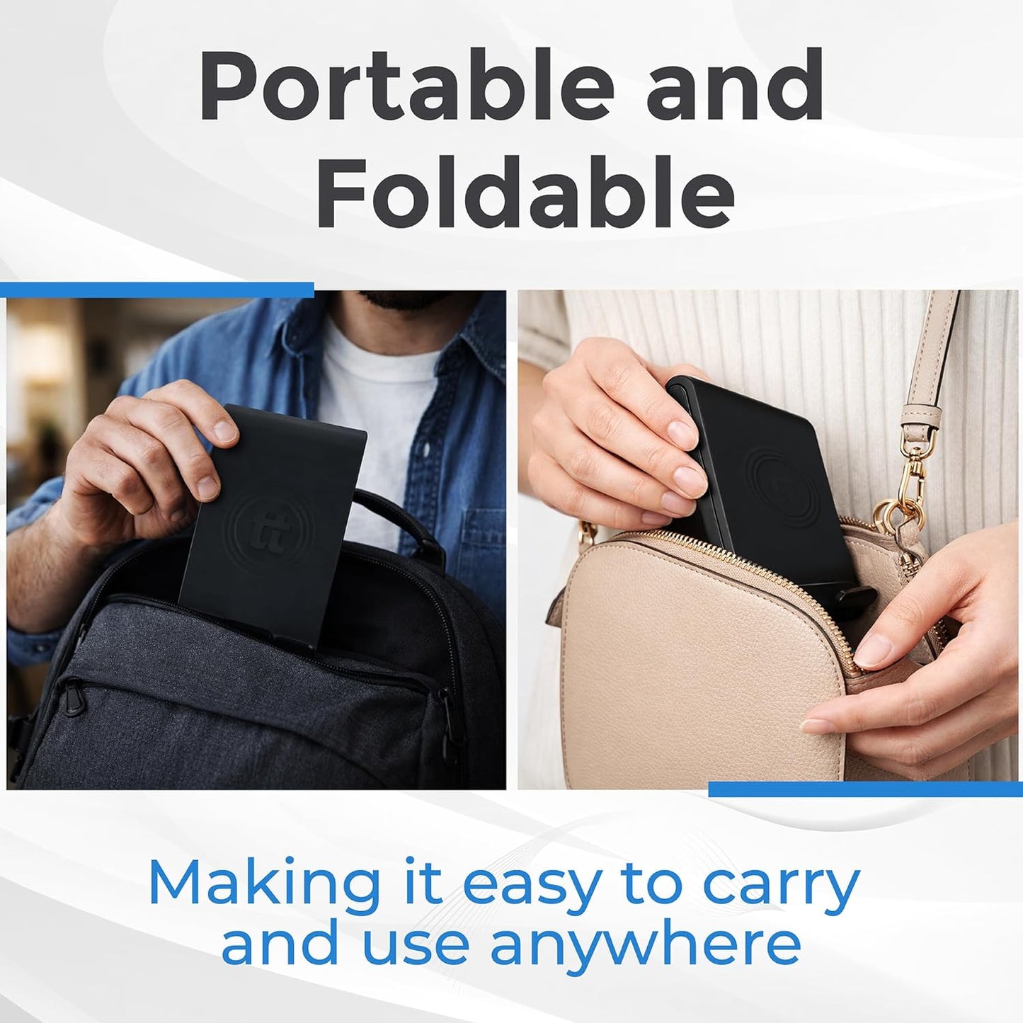 Tablet Stand, Adjustable Height, Phone Stand, Tablet Stand for Desk, Devices up to 12", Charging Slot, Foldable, Silicone Padding, Compatible with iPad/iPhone, Fits Tablets and Phones