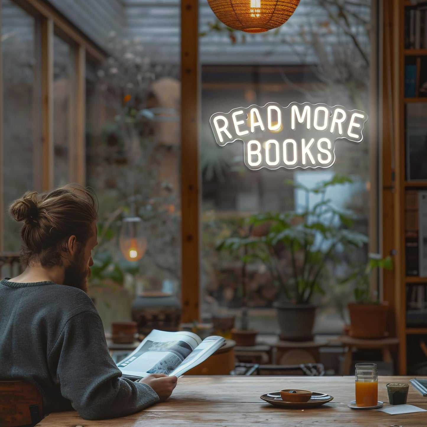 Read More Books Neon Sign Dimmable Book LED Light up Sign for Bedroom Bookstore Reading Room Library Museum Study Room Classroom Wall Decor USB Powered Kids Gifts (15"*6.3")