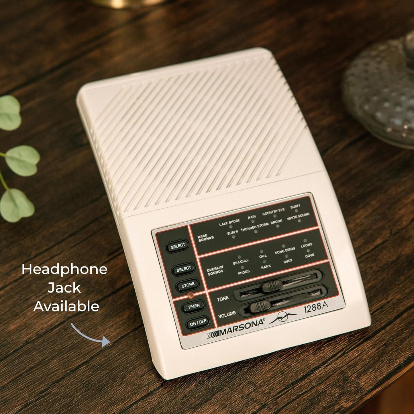 Yogasleep Marsona Sound Machine (White) Soothing Natural Sounds for Sleep, Focus, or Relaxation, Sleep Therapy for Adults & Baby, Noise Cancelling for Office Privacy & Meditation