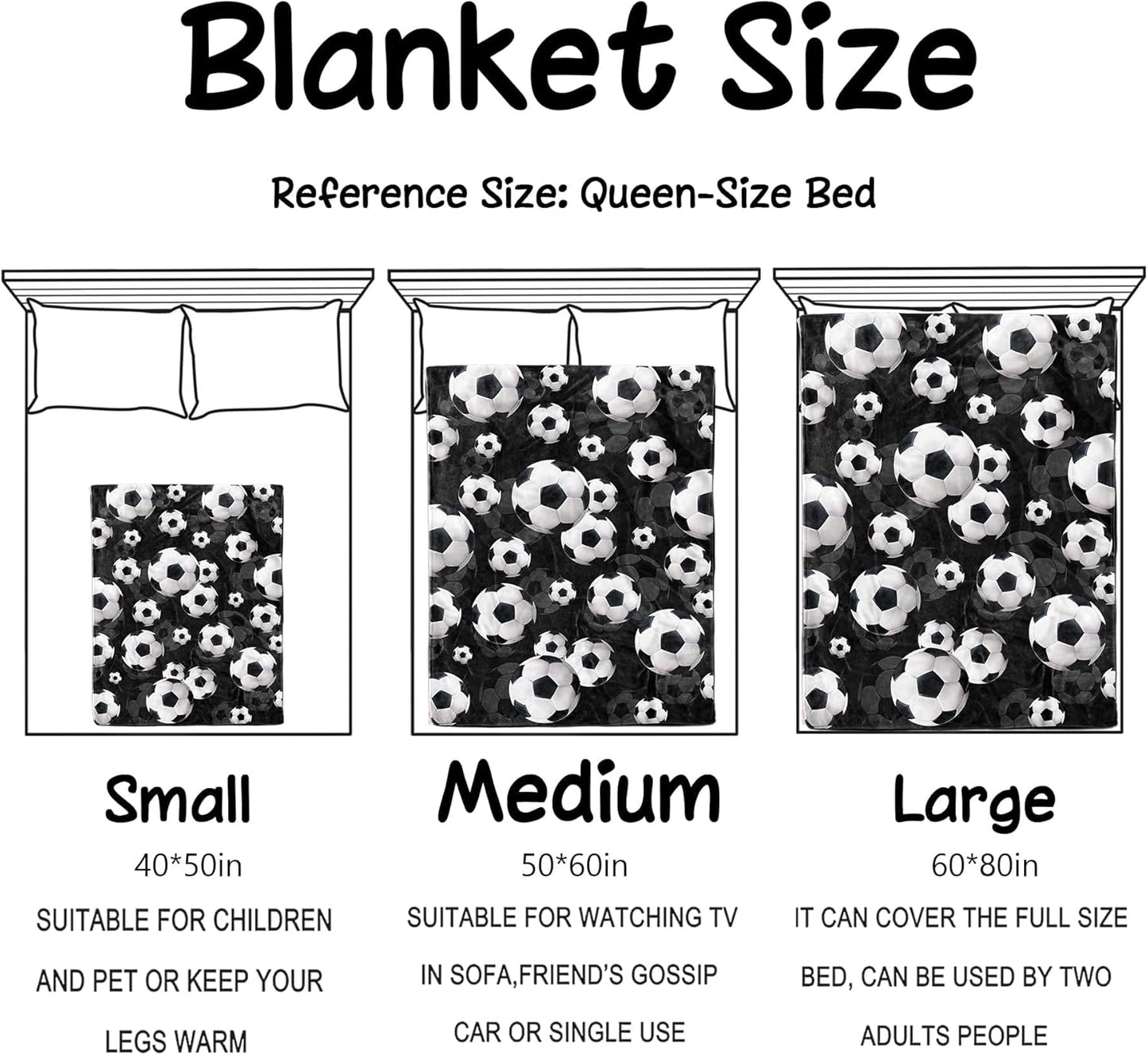 Soccer Blanket Gifts for Boys Sport Soccer Throw Blanket for Bedding Bedroom Decor Stuff for Kids Adults 50"x40"