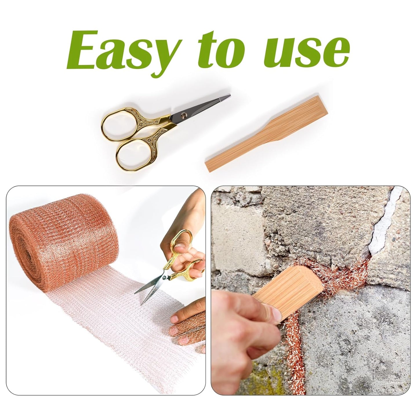 Copper Mesh Rodent Control Copper Wool for Slugs Mice Pest Snail Bird Control 5" x 100 ft Copper Wire for Weep Hole Covers Rodent Mesh