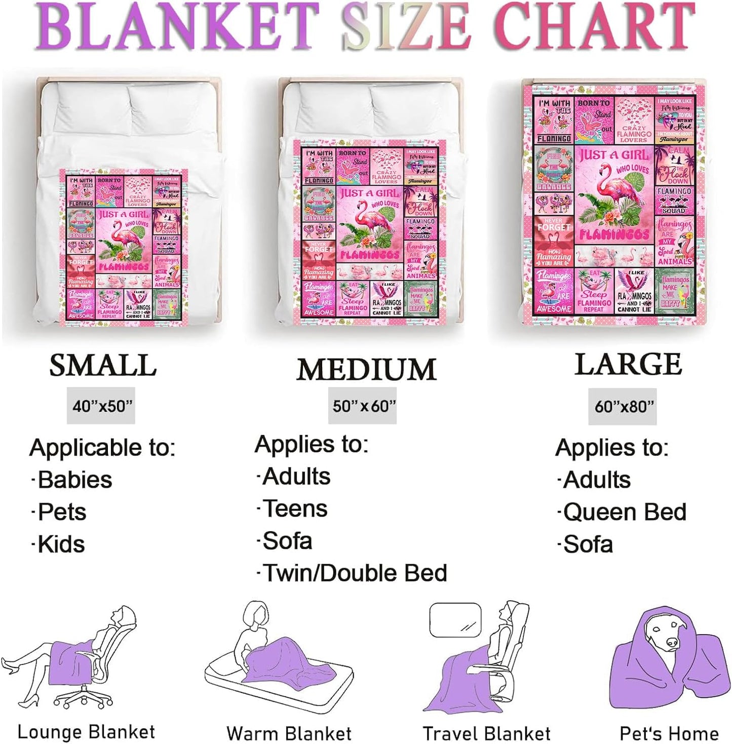 Flamingo Blanket Gifts for Women Girls Flamingo Lovers Stuff Birthday Gifts Decor Soft Flannel Throw Blanket 50" x 40"