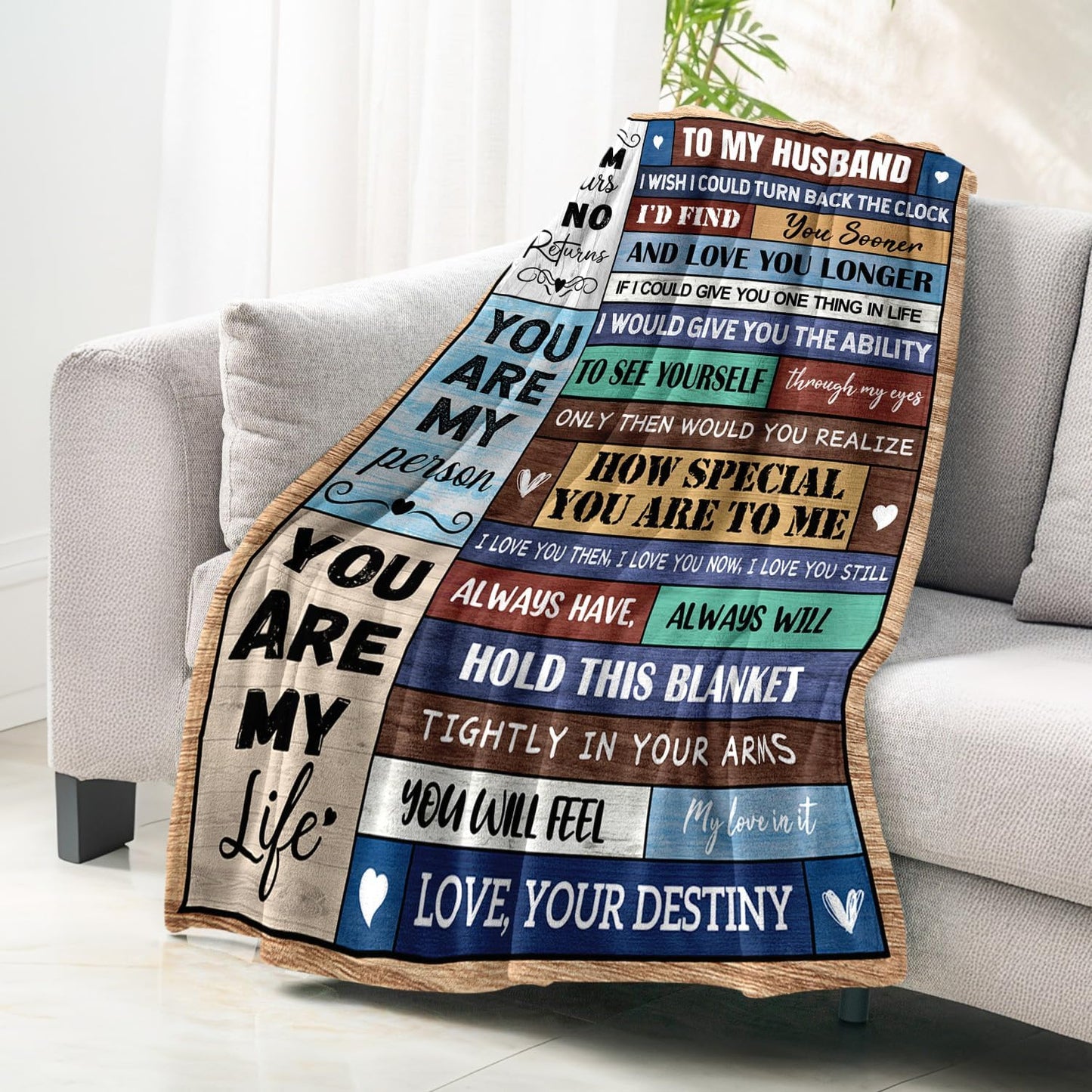 Husband Valentines Day Birthday Gifts from Wife - Wedding Anniversary Romantic Presents for Him Man - Fathers Day Christmas Birthday Gifts for Husband Him - to My Man Blanket 60"x80"