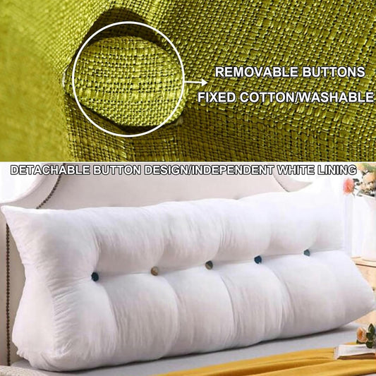 Triangular Headboard Pillows Adult Wedge Backrest,for Sitting Up in Bed Reading Pillow Large Bolster Day Bed Dorm Pillows with Removable Linen Cover