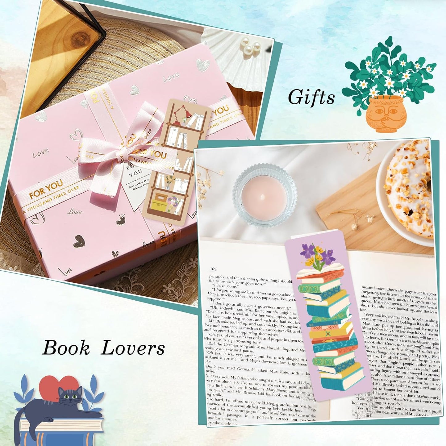 120Pcs Reading List Bookmarks, 2.56 x 7.09in Book Tracker Bookmark, Double-Sided Bookshelf Book Marks Bulk, Back-to-School Supplies, Gifts for Book Lovers, Women, Students, Teachers