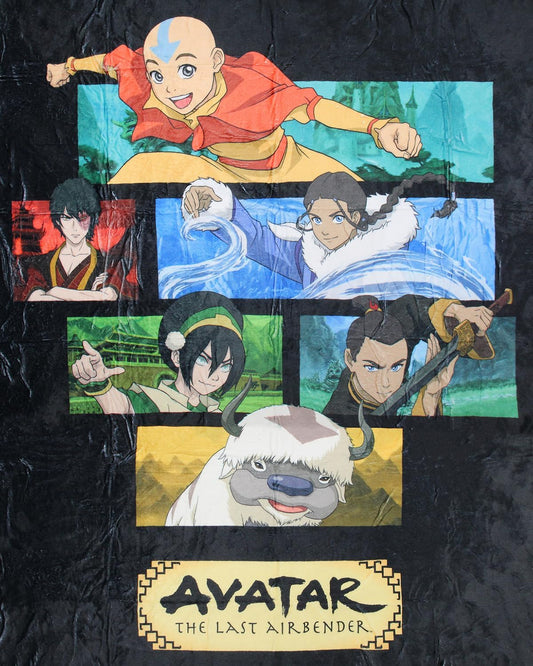Avatar Blanket Nickelodeon Avatar The Last Airbender 6-Character Panel Soft Fleece Throw Blanket for Bed Couch 60" x 45"