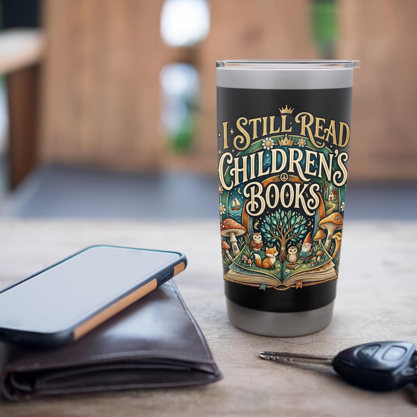 I Still Read Childrens Books Reading Teacher Librarian Stainless Steel Insulated Tumbler