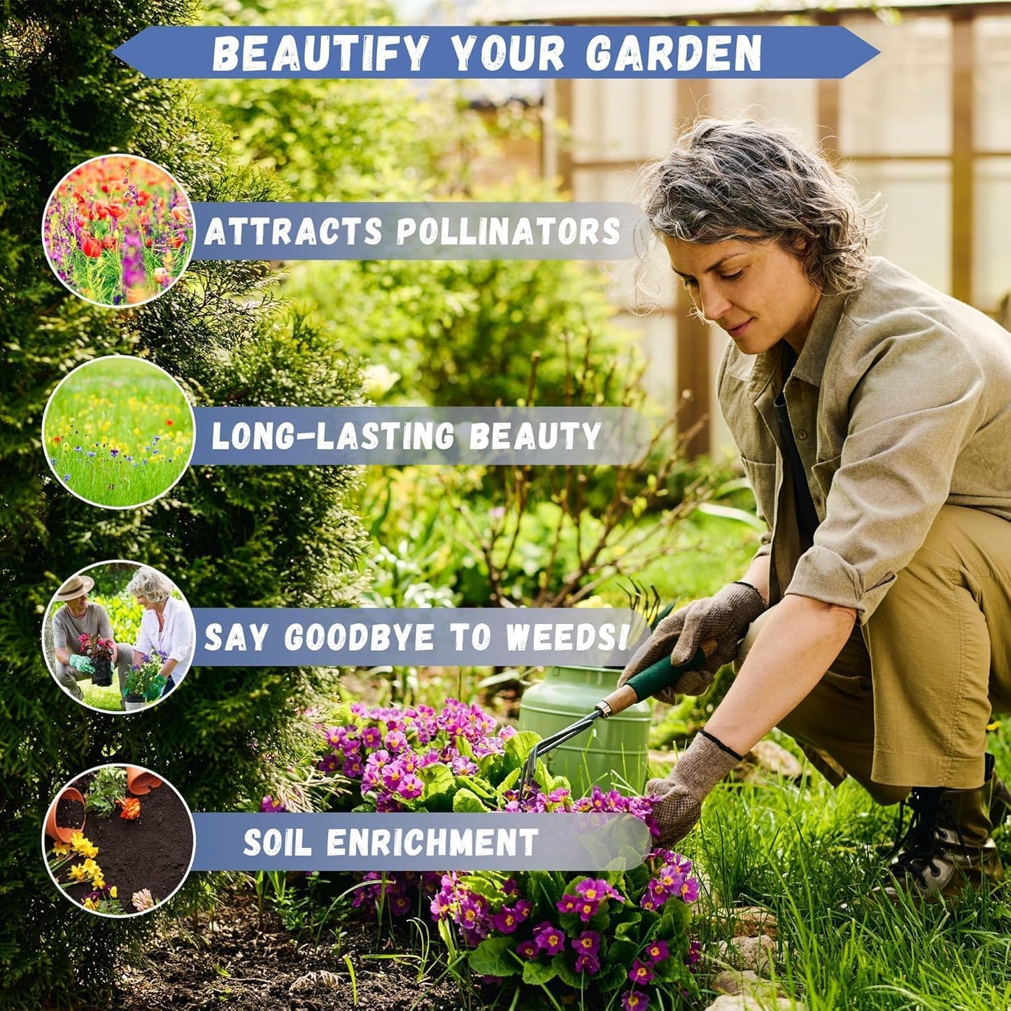 21500+ Creeping Thyme Flower Seeds for Planting Outdoor-Non-GMO Heirloom Magic Carpet Ground Cover Plants Thymus Serpyllum Plant in Your Home Garden