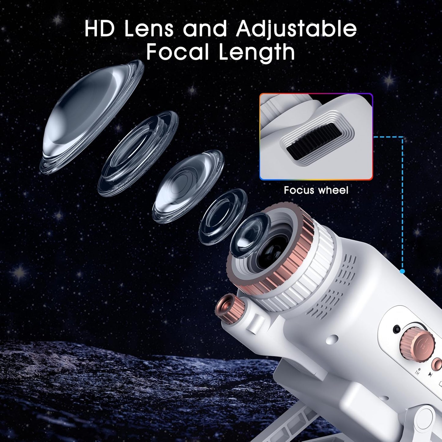 AIRIVO Cinematic Mood Projector, 3D Galaxy Star Projector with 60 Moving 3D Scenes&Bluetooth Speaker, Planetarium Night Light for Room Decor, Gifts for Kids, Teens, Adults, Valentine's Day