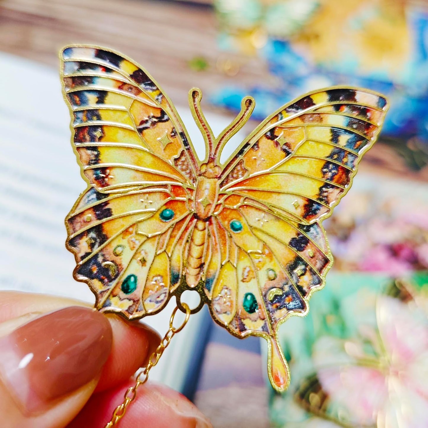 4Pcs Fancy Butterfly Bookmark, Pretty Metal Bookmarks, Book Marks for Reading Women, Cute Unique Bookmarker Reading Accessories, Birthday Graduation Gifts 2026 for Readers Book Lovers Students
