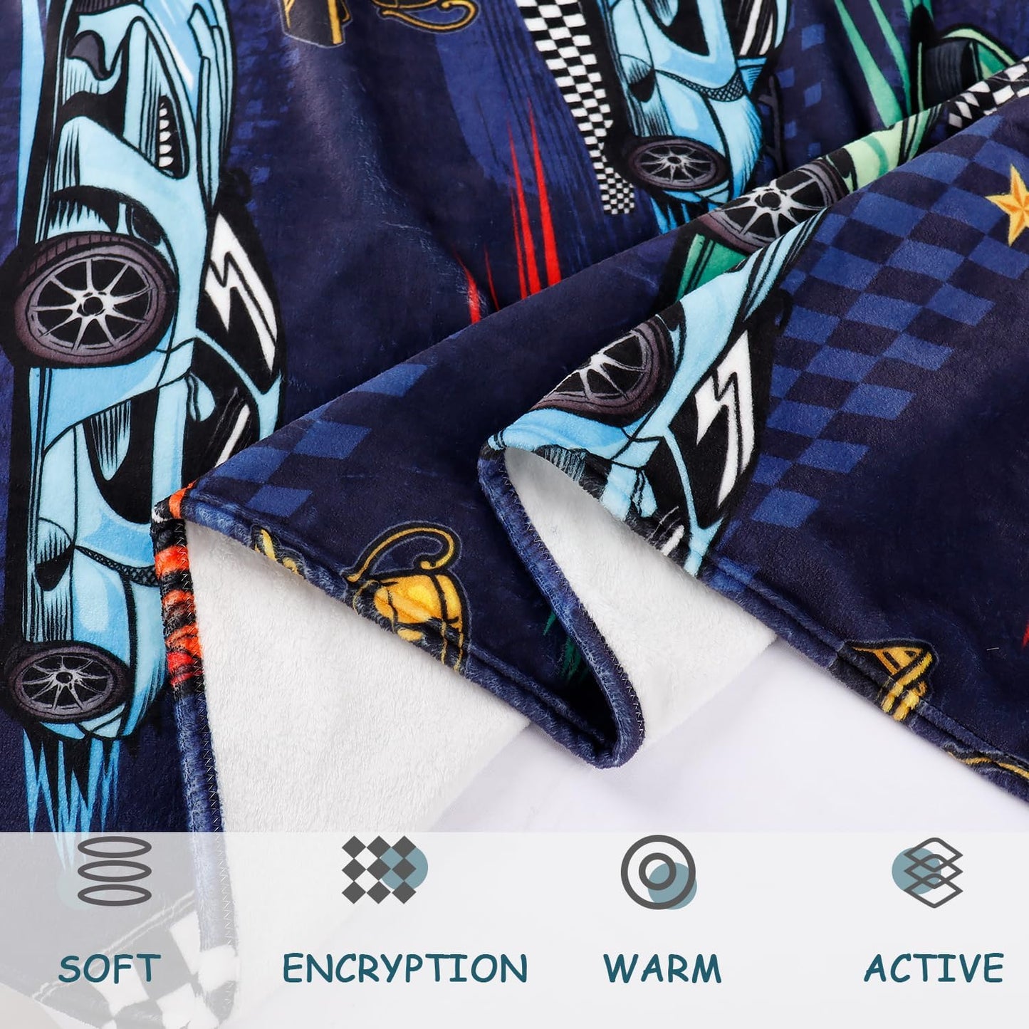 Racing Car Throw Blanket Gifts for Car Lovers Boys Adults Teens Throw Blanket Lightweight Warm Cozy Fuzzy Plush Flannel Blanket Muscle Cars Flannel Blankets for Travel Bed Sofa 50" X 60"