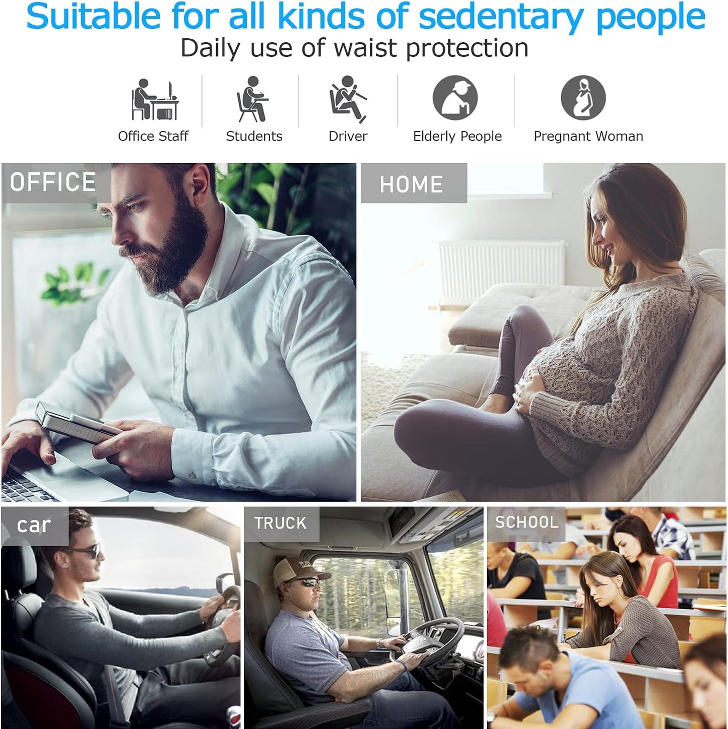 Lumbar Support Pillow,Memory Foam Back Support for Office Chair,Computer Chair,Car Seat,Recliner and Couch with Breathable 3D Mesh Cover,Ergonomic Design Orthopedic Backrest for Back Pain Relief
