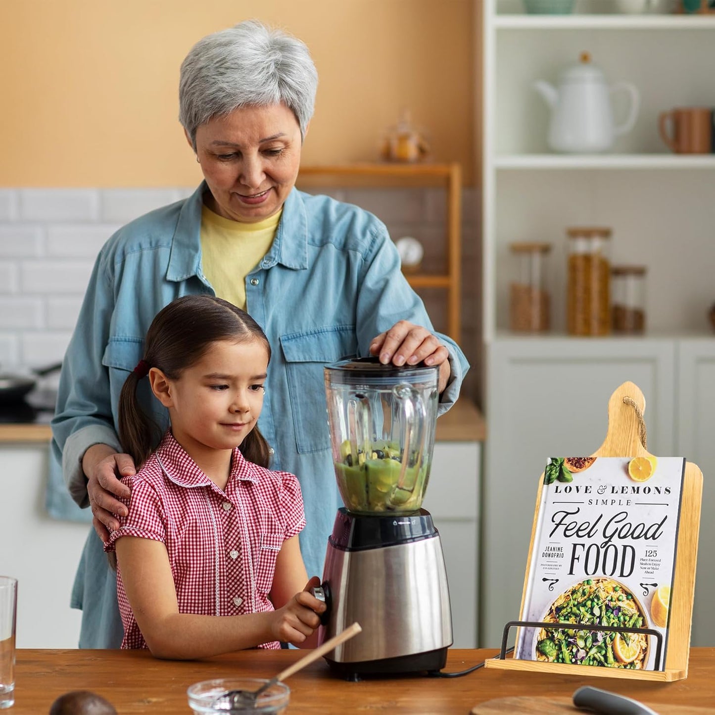 Nana Gifts, Foldable Wooden Cookbook Stand for Grandma, Unique Recipe Stand for Kitchen Counter, Nana Kitchen Gifts for Mothers Day
