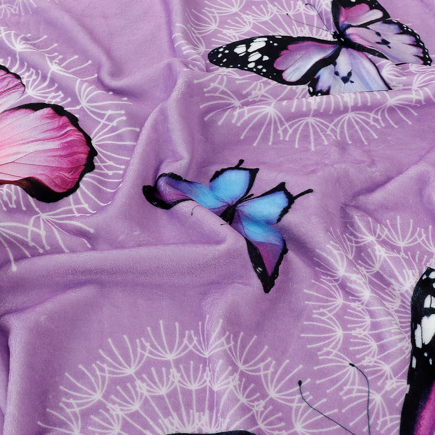 Butterfly Blanket Purple Butterfly Throw Blanket Ultra Soft Cozy Flannel Throw Blanket Lightweight Fuzzy Plush Blankets for Couch Sofa Bed Travel Home Decor 50×60 in