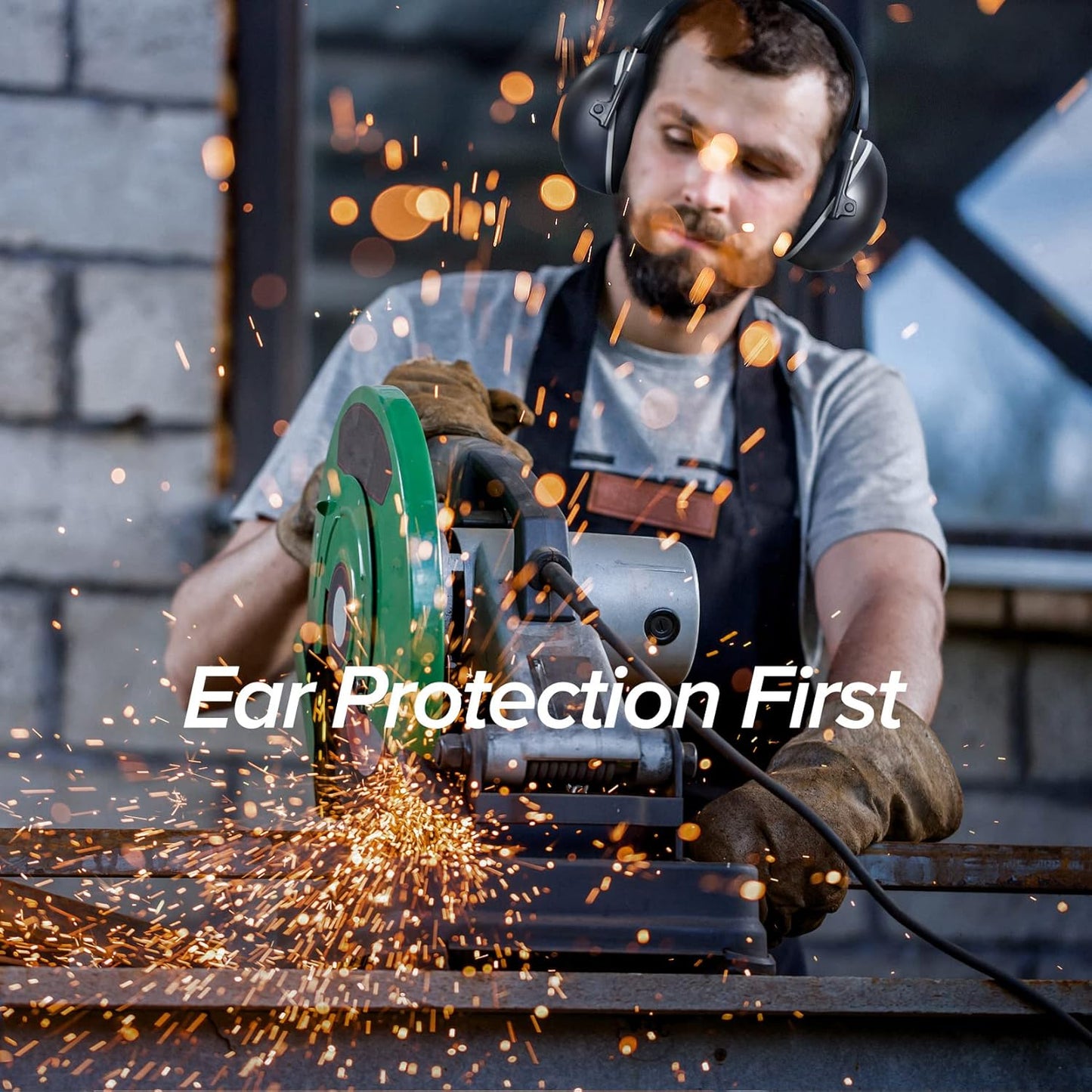 SNR 35dB Hearing Protection Ear Muff, Effective Ear Protection, Noise Cancelling Headphones for Adults Kids Mowing Autism, Adjustable Noise Cancelling Ear Muffs, Safety Earmuffs with Storage Bag