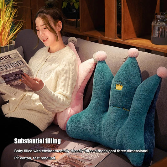 Bed Rest Reading Pillow with Arm,Wedge Adult Backrest Lounge Cushion,Back Lumbar Support Cushion for Sitting Up in Bed/Couch(Optional Blanket) (Color : H with Blanket, Size : 50 * 45CM)