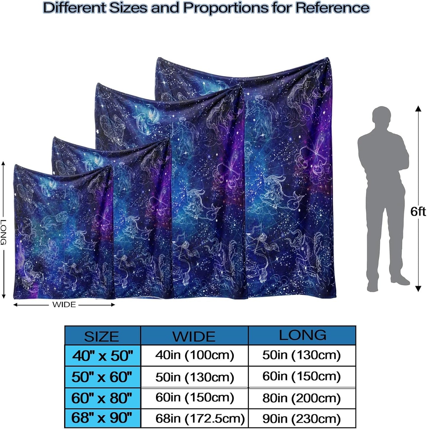 kampdream Galaxy Universe Space Fleece Throw Blanket, Starry Night Sky Mysterious Nebula Stars Mystic Astrology Cozy Nap Blankets Gift for Teens Boys Sofa Bed Couch Chair or Dorm Throws 50×60 inches