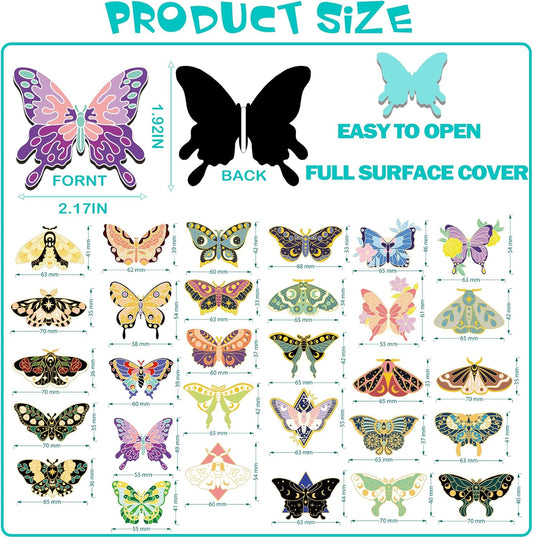Ireer 60 Pcs Butterfly Magnetic Bookmarks Magnet Butterfly Shape Page Markers Cute Bookmarks Foldable Page Clip for Reading Office Gifts Supplies, 30 Styles