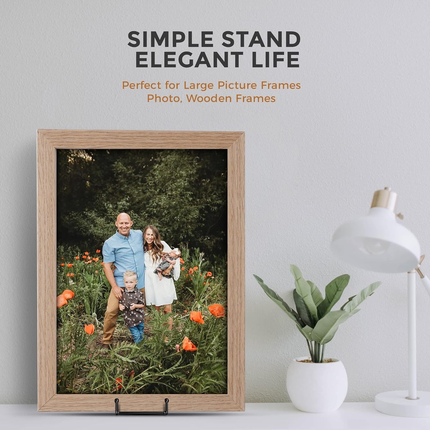 TR-LIFE 3 Pack 8 Inch Large Plate Stands for Display - Plate Holder Display Stand + Metal Frame Holder Stand for Picture, Book, Decorative Plate, Platter, Photo Easel