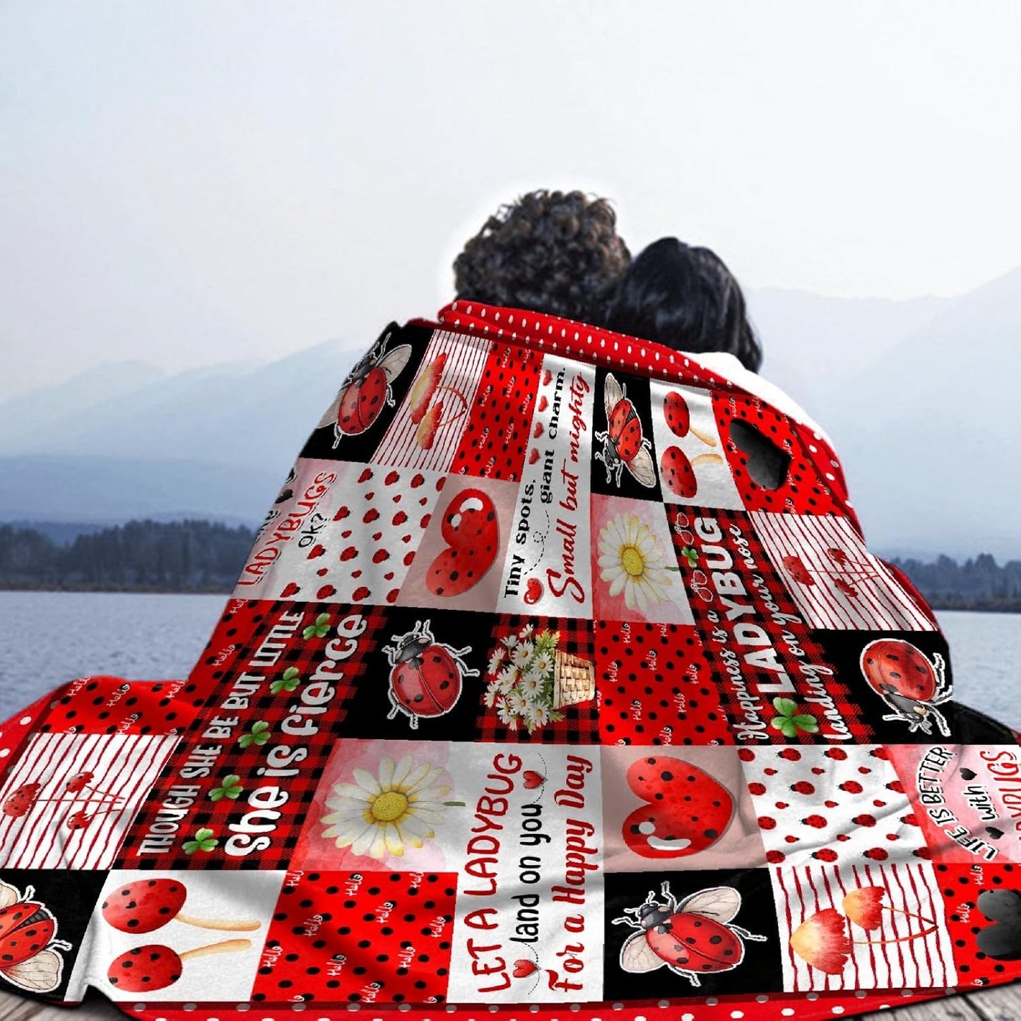 Ladybug Blanket for Girls,Ladybugs Gifts for Women Girl,Soft Plush Ladybugs Throw Blankets,Ladybug Stuff Decoration,Lightweight Flannel Quilt, 50 x 60 for Teens Boys Girls
