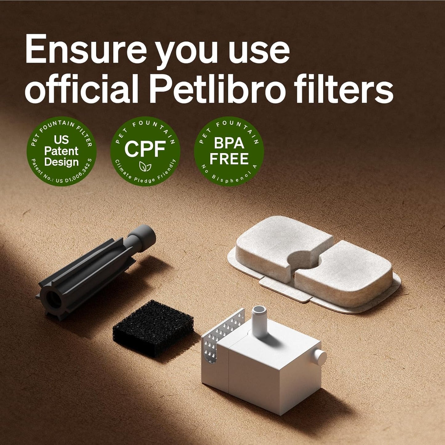 PETLIBRO Drinking Fountain Filter Pack of 8 for Dockstream Cat Fountain Drinking Fountain for Cat PLWF005, PLWF115, PLWF105, 4-Month Set Replacement Filter for Cat Drinking Fountain, White