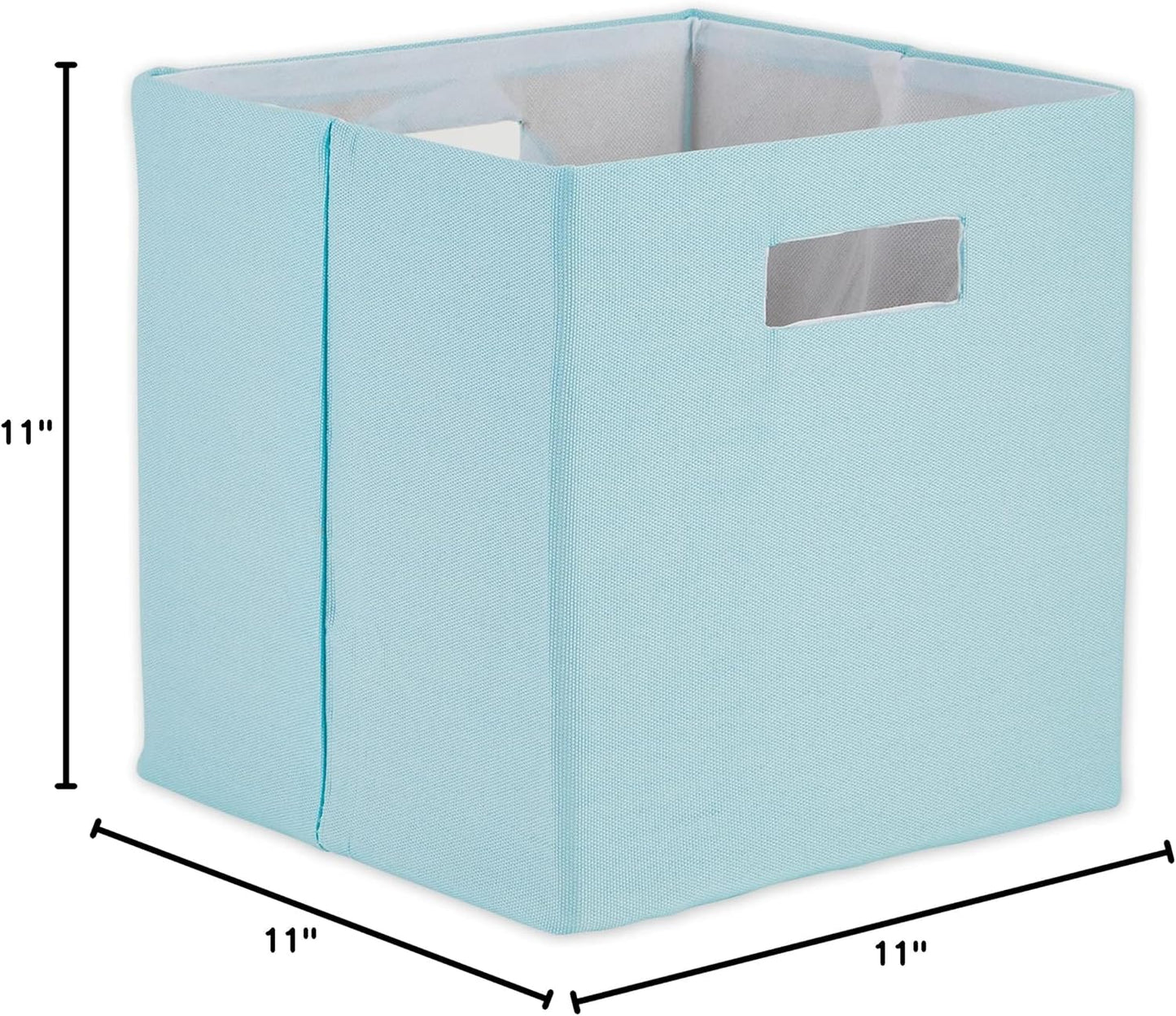 DII Collapsible Polyester Storage Cube, Solid, Lightweight and Durable, Small Square, 11x11x11, Robin's Egg Blue