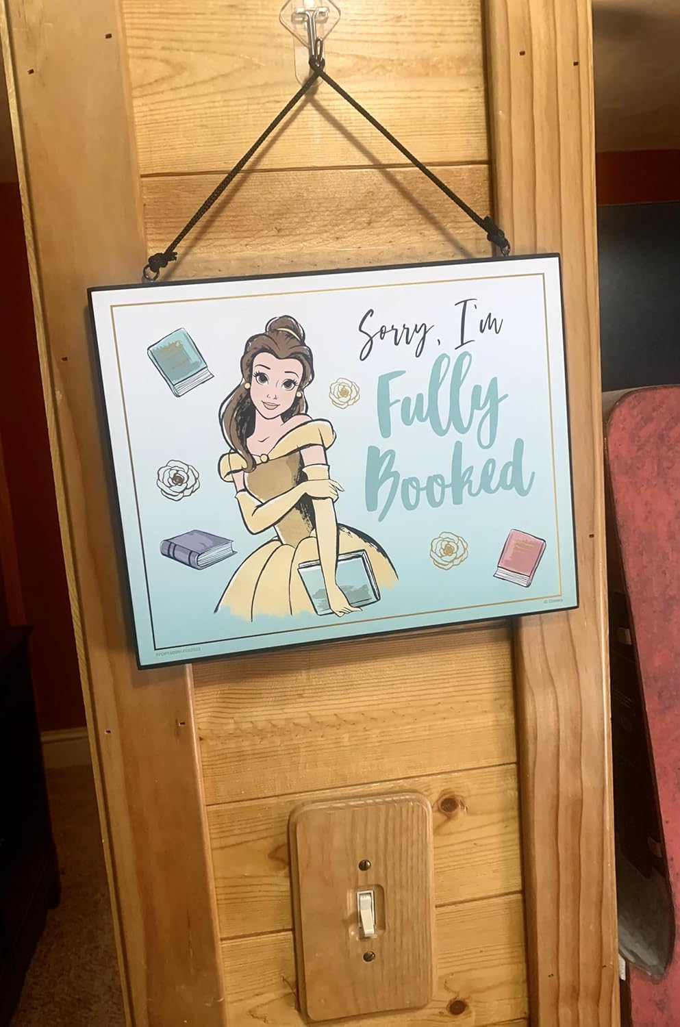 Silver Buffalo Disney Princess Beauty and the Beast Belle Reversible Wood Wall Hanging Sign Art - 10x8 inches