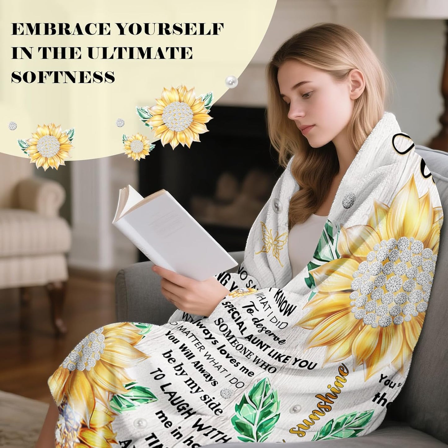 Aunt Gifts, Aunt Birthday Gifts, Aunties Blanket, Gift for Aunts from Niece Nephew, Auntie Gift Ideas, Birthday Thanksgiving Day Aunts Present, to My Auntie Throw Blanket 50" x 60"