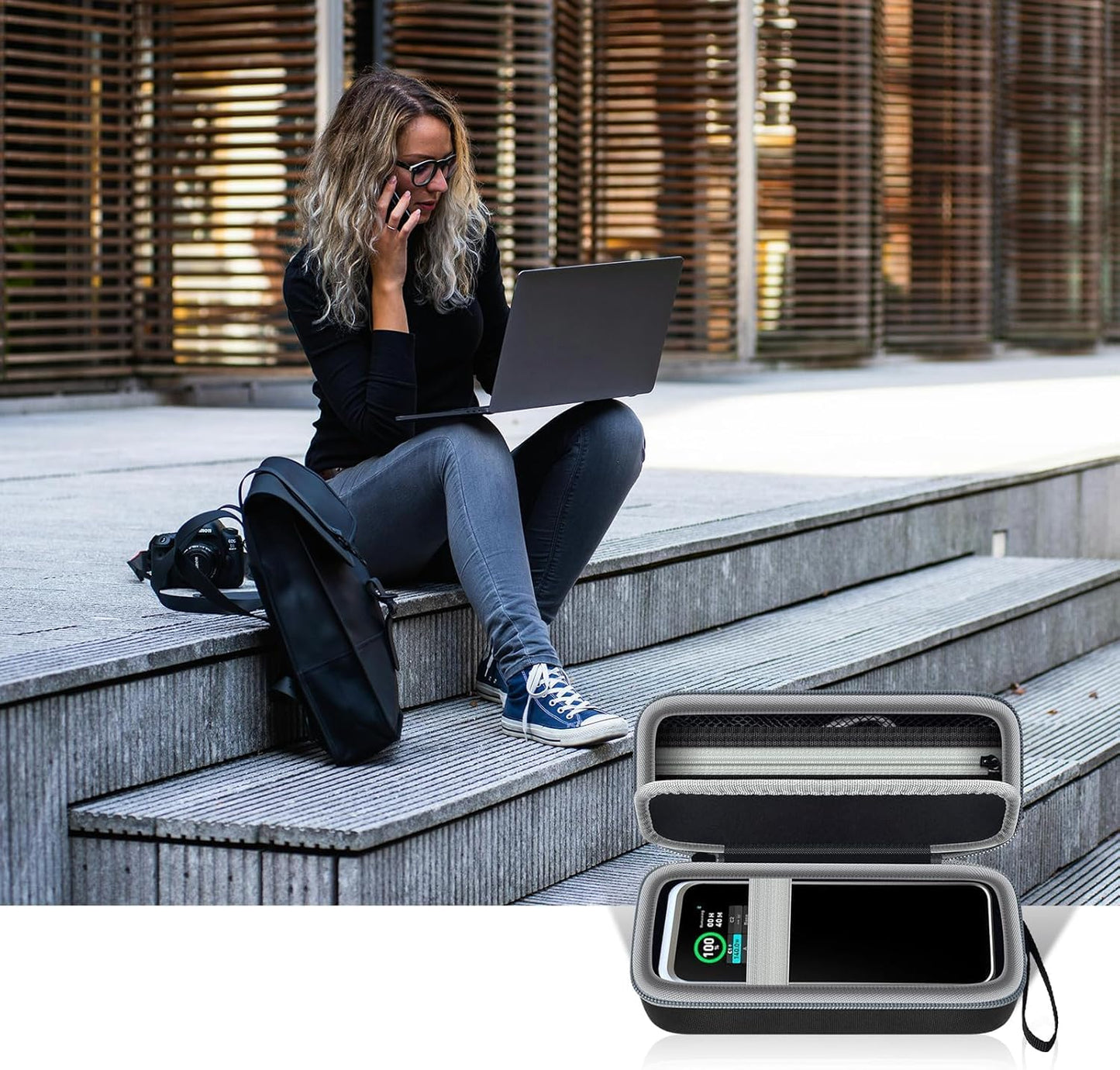 Case Compatible with Anker Prime Power Bank 27,650mAh 250W &20,100mAh 220W 3-Port Portable Charger, Battery Charging Station Carrying Travel Storage Holder for USB-C Chargers (Box Only)