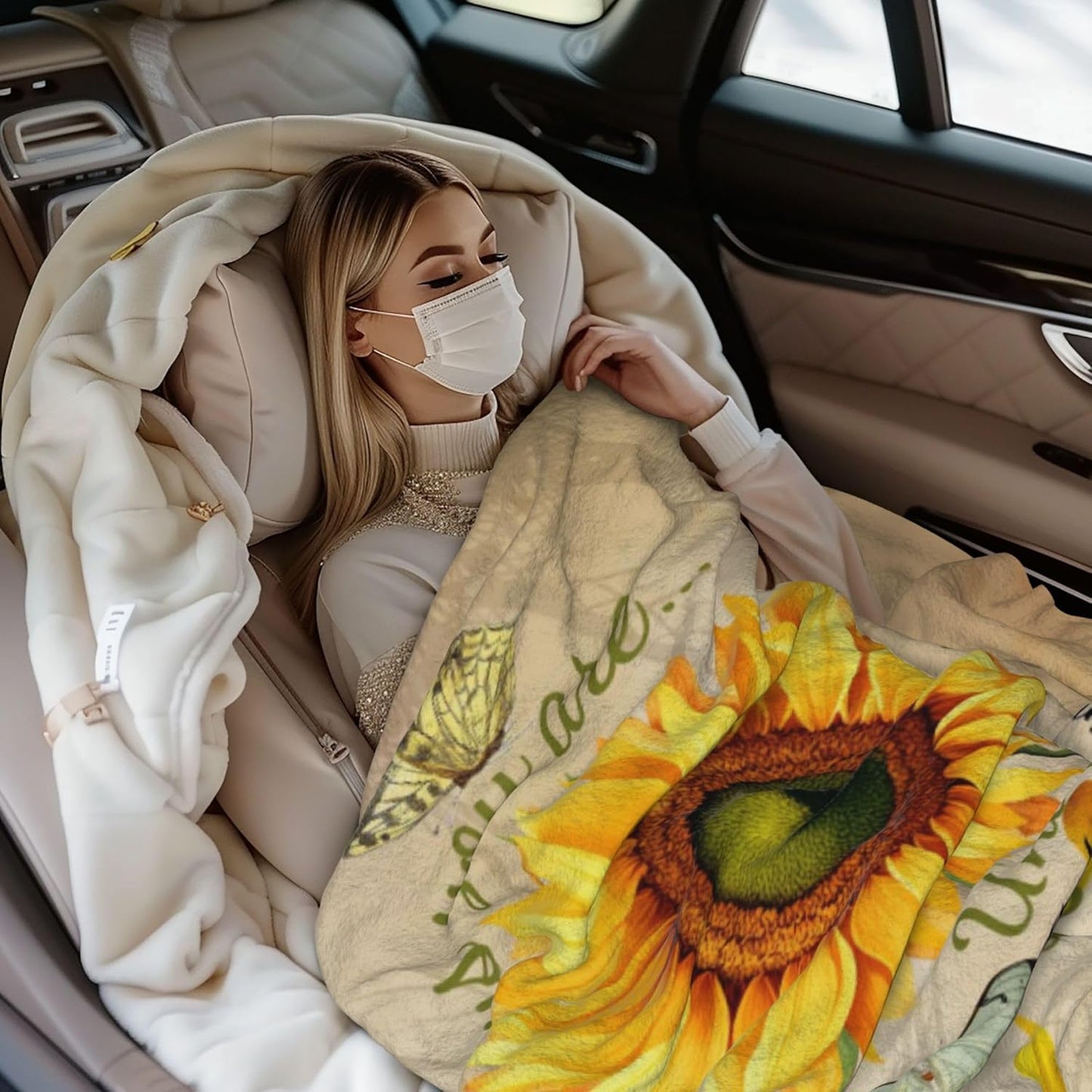 Christian Gifts, Inspirational Gifts,Sunflower Blanket 50"x60" Cozy Warm Super Soft Flannel Throws Gift for Mother's Day Holiday Birthday