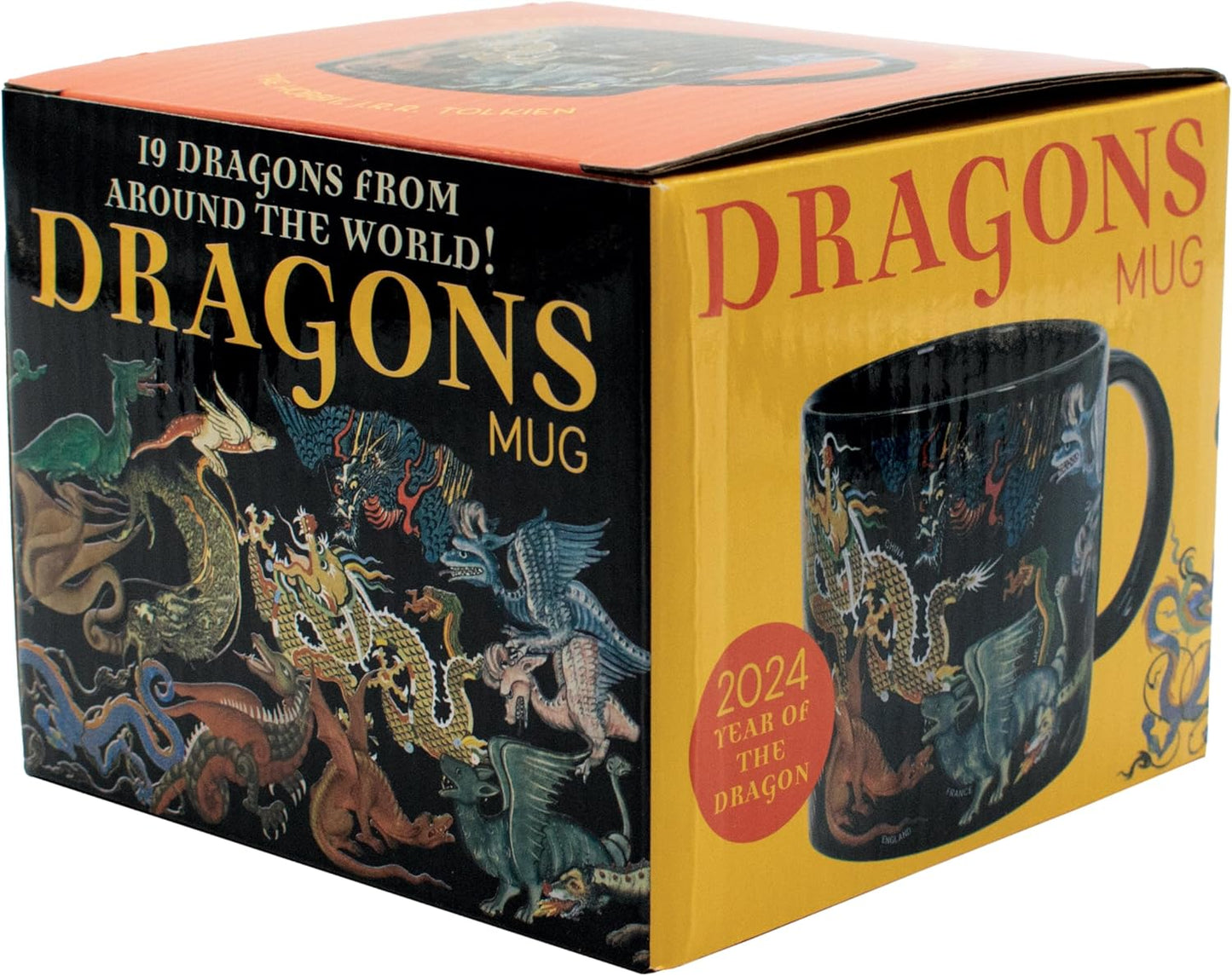 The Unemployed Philosophers Guild Dragon Mug - Features 19 Different Dragons From Around the World, Comes in Fun Box, 14 oz
