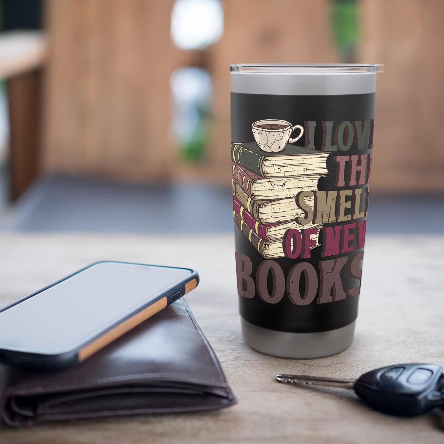 Reading Book Lover Smell Of New Books Stainless Steel Insulated Tumbler