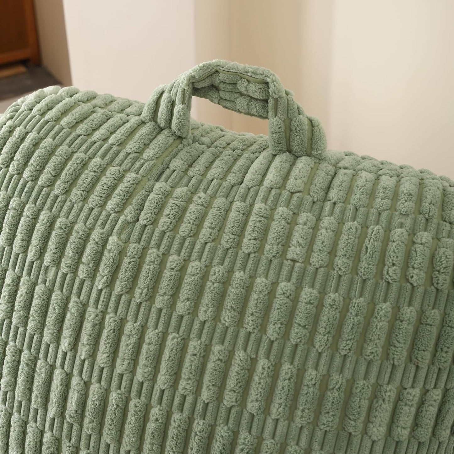 Reading Pillow for Bed,Large Backrest Reading Pillow with Arm Rest,Back Rest Support Cushion for Sit Up on Couch,Sofa,and Floor(Green Corduroy,Standard(17"))