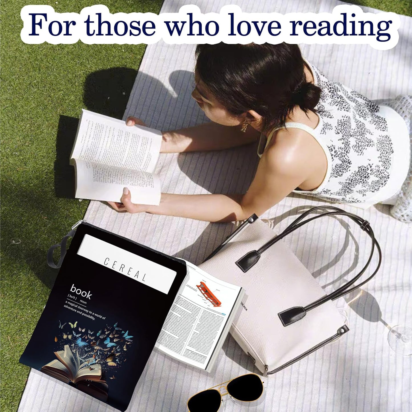 Book Covers for Paperbacks, Book Sleeve with Zipper, Book Lover Gifts,Washable Book Pouch with Pocket for Teen Adult, Just One More Chapter, 11 x 8.5 Inch -Butterfly.