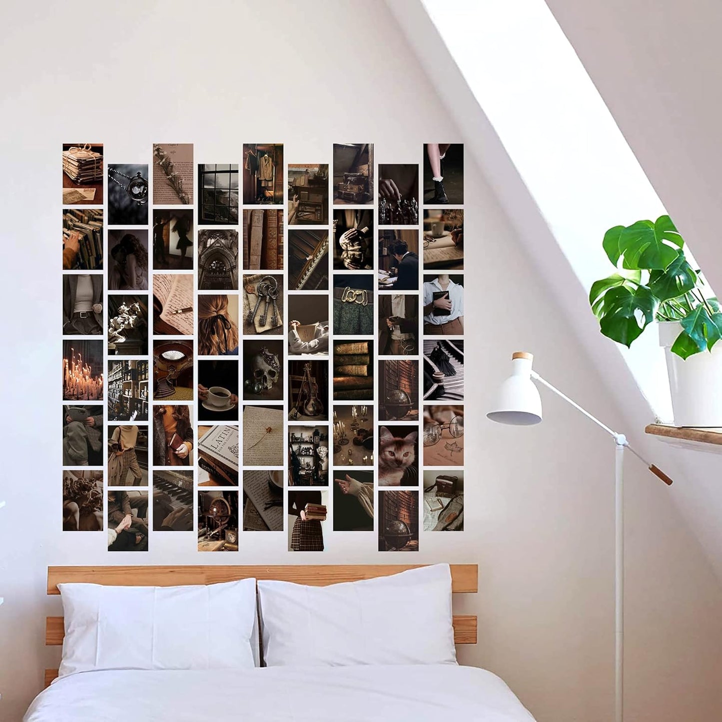 54PCS Dark Academia Wall Collage Kit – Vintage Aesthetic Posters for Room Decor, Gothic Home Decor, Retro Style Dark Academia Aesthetic, 4x6 inch Photo Collection for Bedroom, Dorm, and Study Room