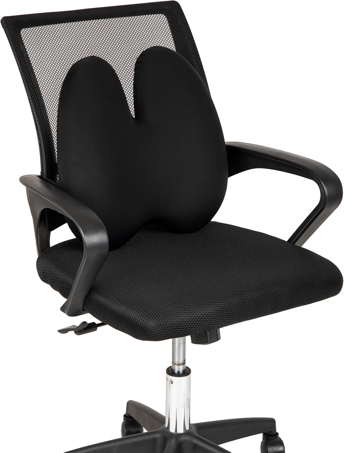 Mind Reader Lumbar Support Pillow with Air-Cloud Technology, Office Chair Back Cushion, Memory Foam, Black