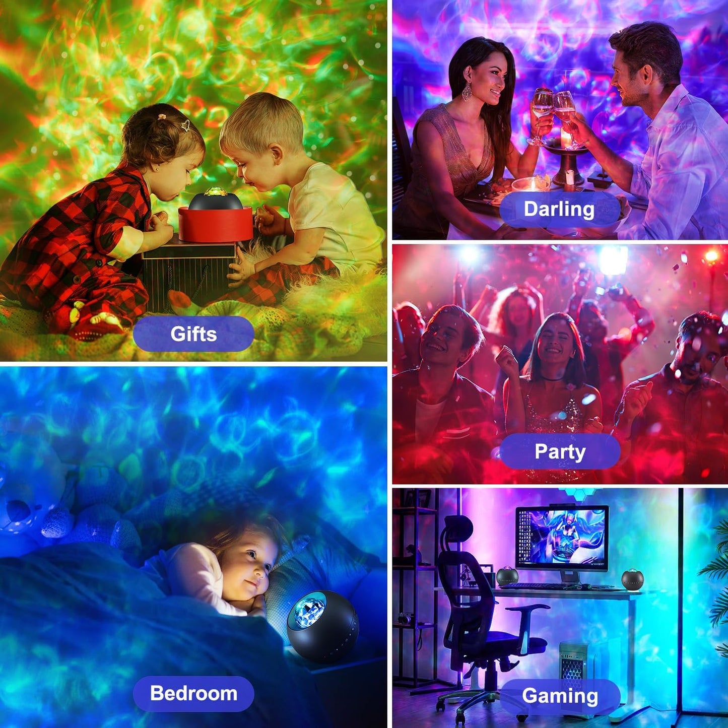 Galaxy Projector for Bedroom Gifts for Teen Boy Gifts, 20Colors Galaxy Light Projector, 15White Noise Led Lights HiFi Bluetooth Speaker,Remote&Timer Ceiling Projector Lights Trendy Stuff