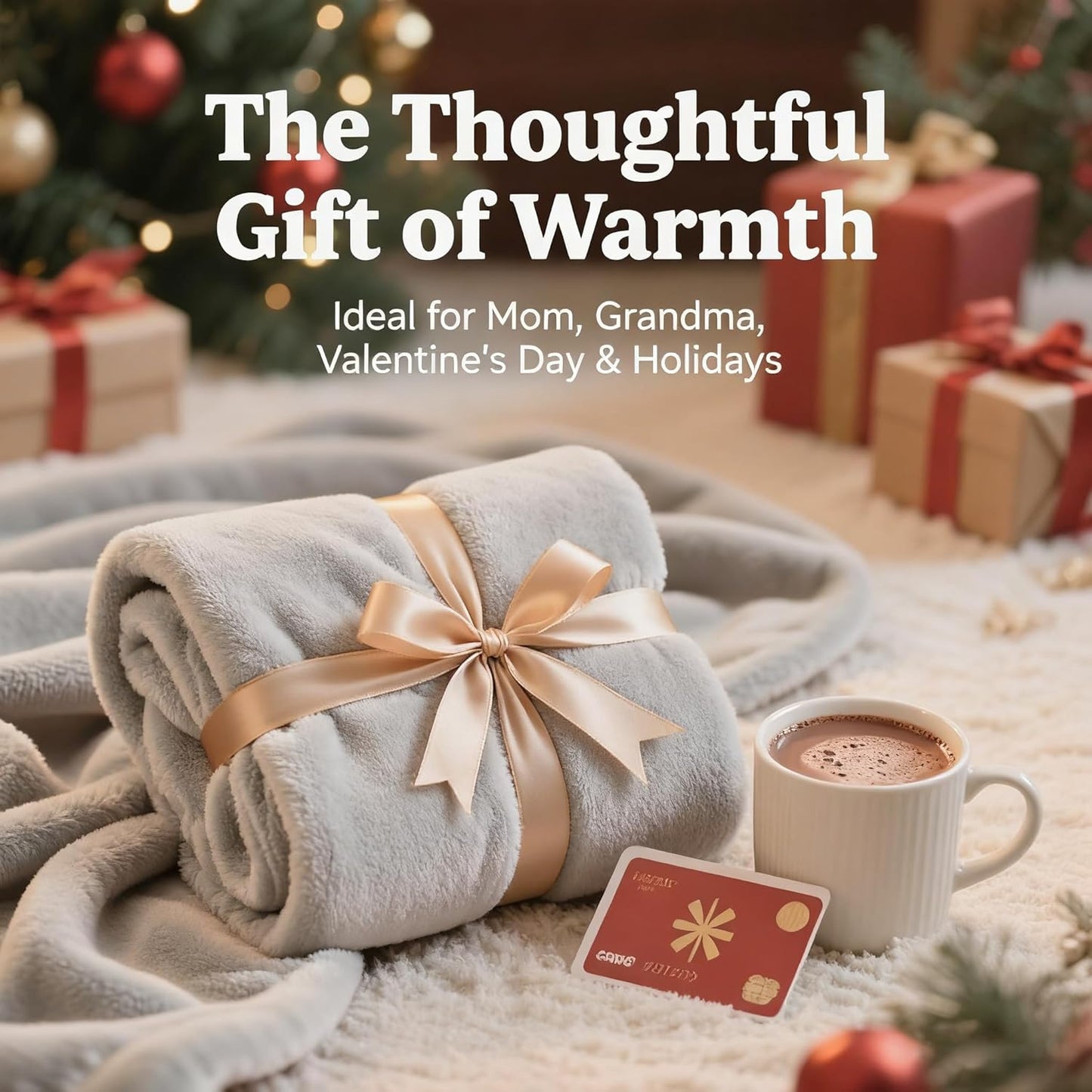 SNZ Wearable Blanket for Womens and Mens, Comfy Flannel Poncho, Snuggie Warm Shawl Wraps for Women, Birthday Gift Ideas