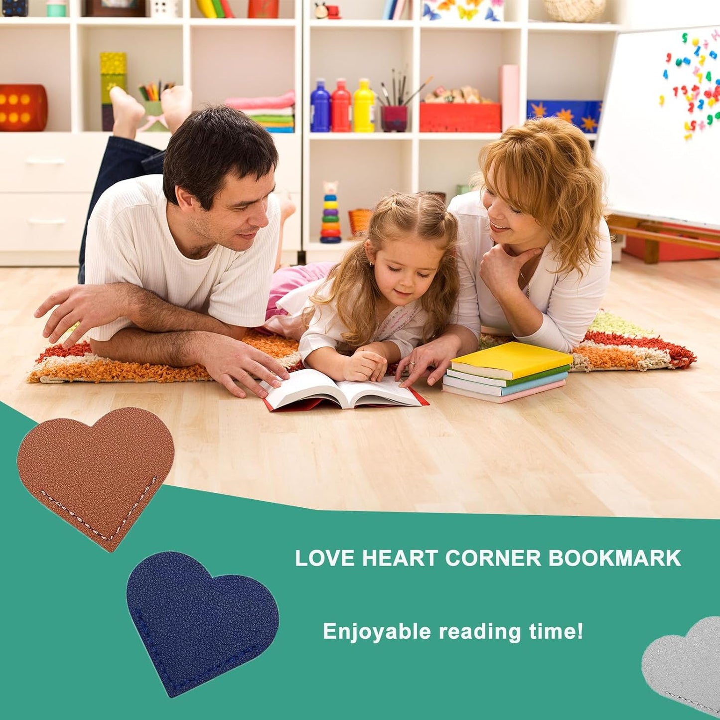 10Pcs Leather Heart Bookmarks for Women Heart Bookmark Page Corner Cute Book Marks for Reading Lovers Reading Accessories for Women Students - Back to School