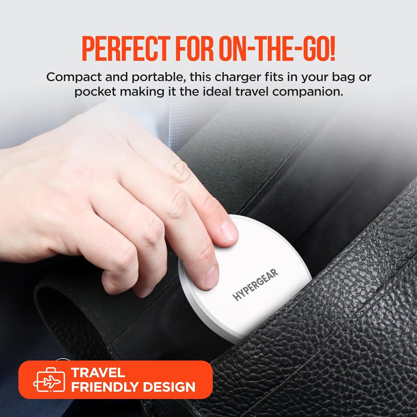 HyperGear Magnetic Fast Wireless Charger - Portable MagSafe Charging Pad, Instant Contact Charging Technology for iPhone Series - Compatible with All MagSafe Cases, Qi-Enabled Devices - White